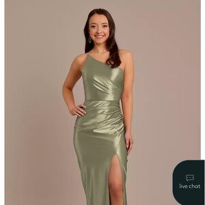 David's Bridal One Shoulder Satin Dress